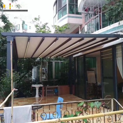 Courtyard Outdoor Pergola,Motorised Pergola With White Color PVC Fabric Hot Sale